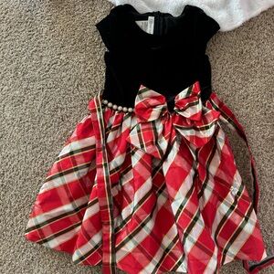 Bonnie Jean Red Dress with Black Velvet Top